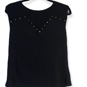3/33$🔥🔥🔥Forever 21 Black, Gold Studded Tank Top (M)